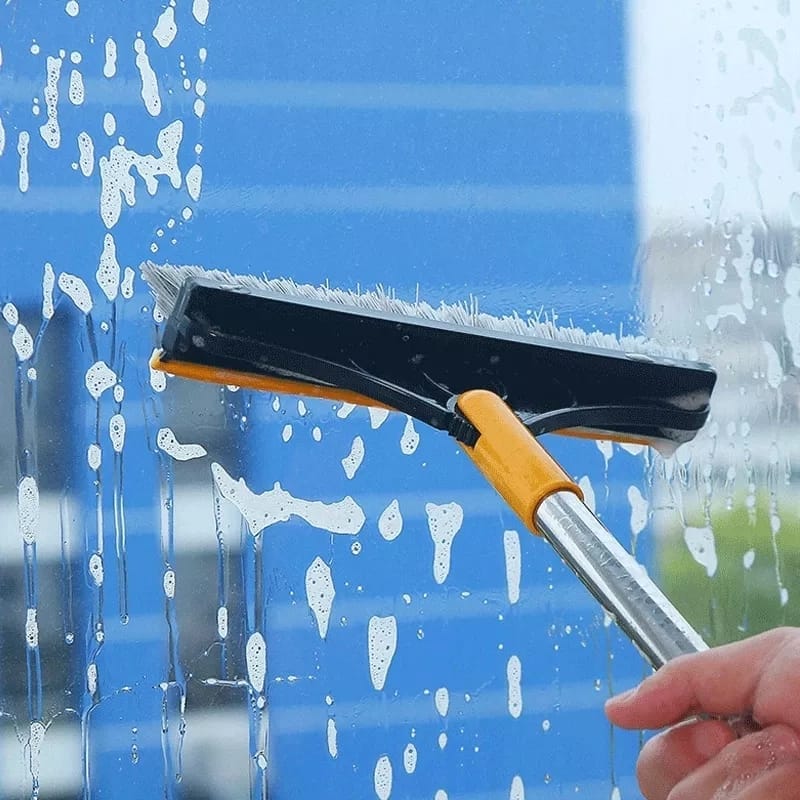 Floor Scrub Brush With Adjustable Long Handle 2 In 1 Scrape And Brush Stiff Bristle Bathroom Kitchen Floor Cleaning Brush..